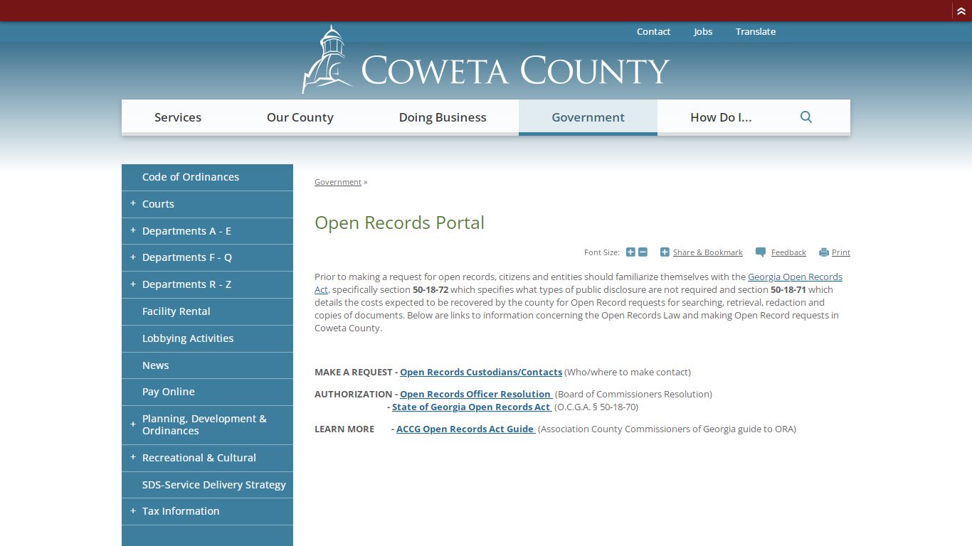 Open Records Portal | Coweta County, GA Website